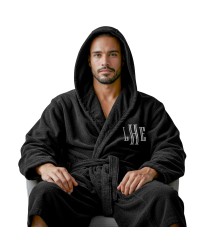 Personalised Engraved Font Monogram Bathrobe – Custom Embroidered Initial Luxury Hotel Quality Dressing Gown – Unisex Spa Robe